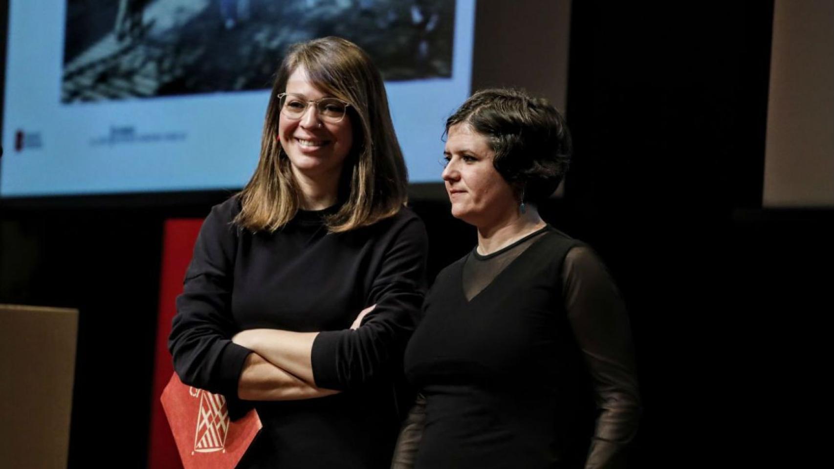Janet Sanz y Gala Pin, en la presentación de la nueva Rambla / AdB