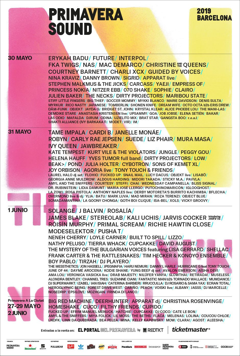 Cartel del Primavera Sound 2019