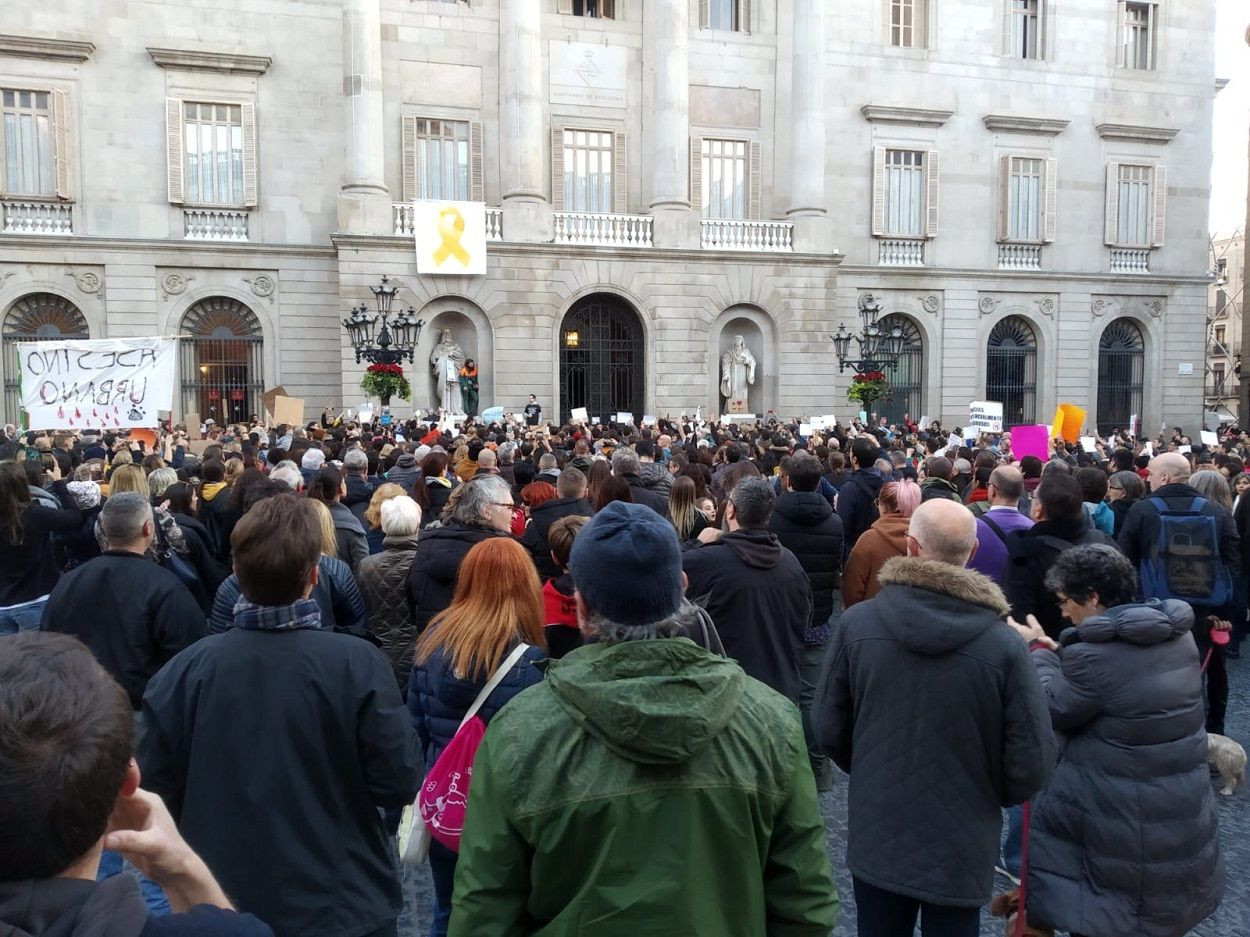 Los animalistas del Pacma han llenado la plaza Sant Jaume / J.S.