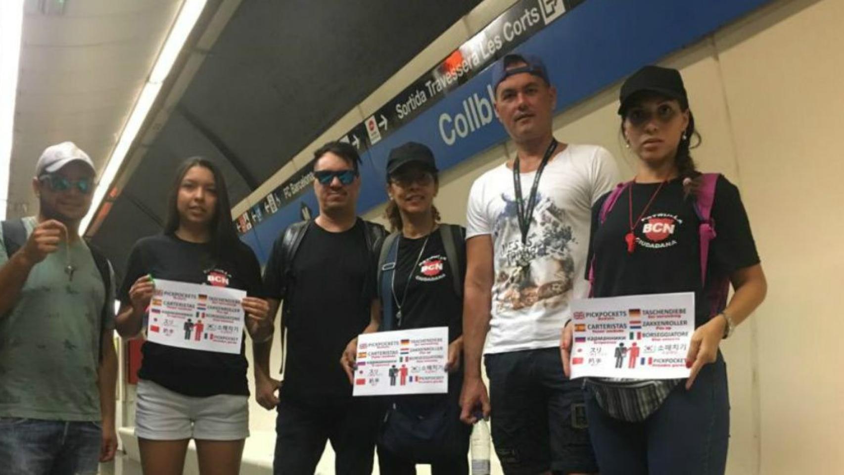 Seis miembros de la Patrulla Ciudadana que combaten los robos en el metro de Barcelona / METRÓPOLI ABIERTA