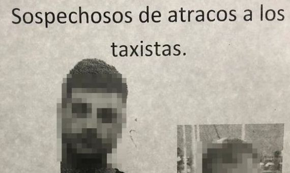 Hoja sobre posibles atracadores que usan los taxistas para protegerse.