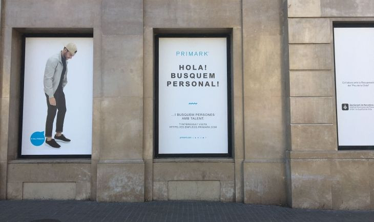 Fachada exterior de la futura tienda de Primark, situada en plaza Catalunya / MA