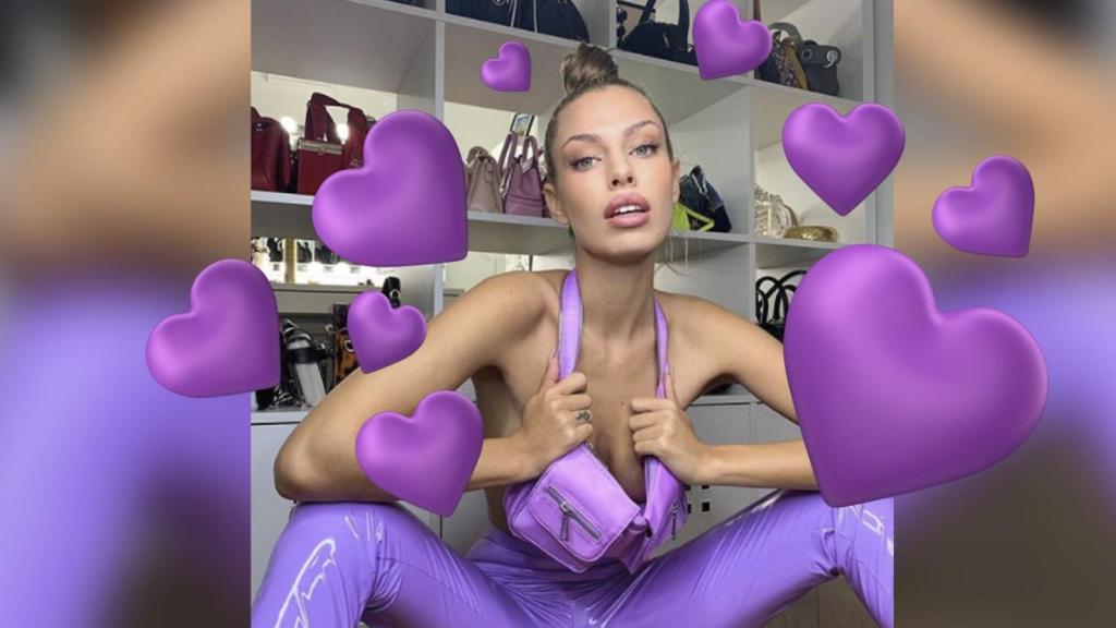 Fotomontaje de la imagen de Jessica Goicoechea con corazones feministas / BMAGAZINE