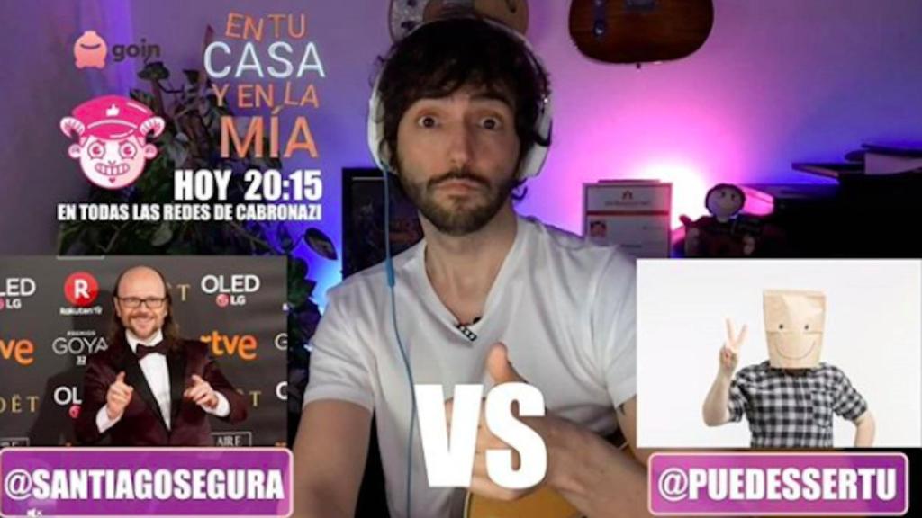 David Guapo durante la retransmisión del programa En tu casa y en la mía / INSTAGRAM