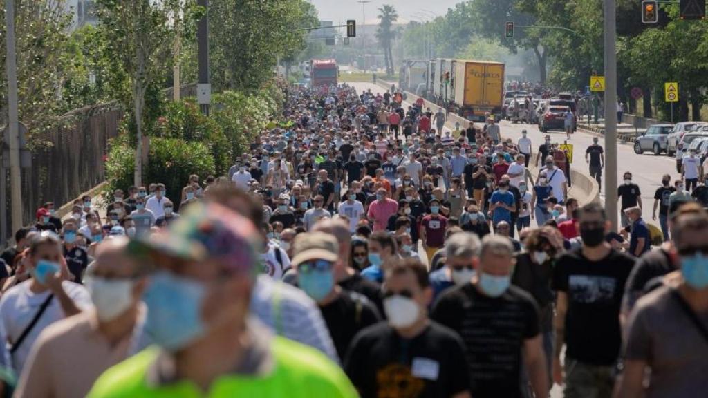 Trabajadores de Nissan se manifiestan en Barcelona / EUROPA PRESS