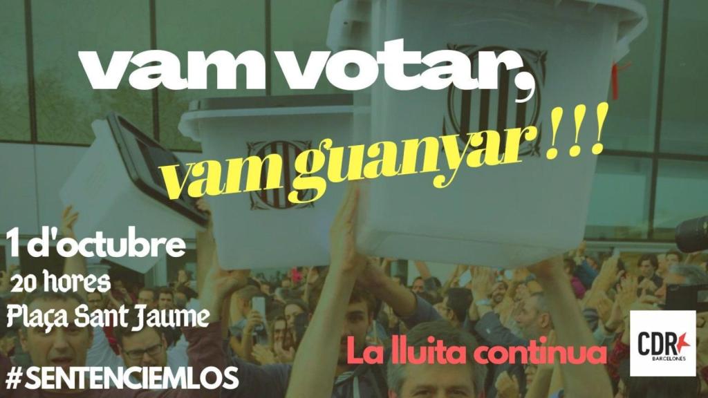 Convocatoria de los CDR para la manifestación del 1-O en Barcelona / CDR Barcelonès
