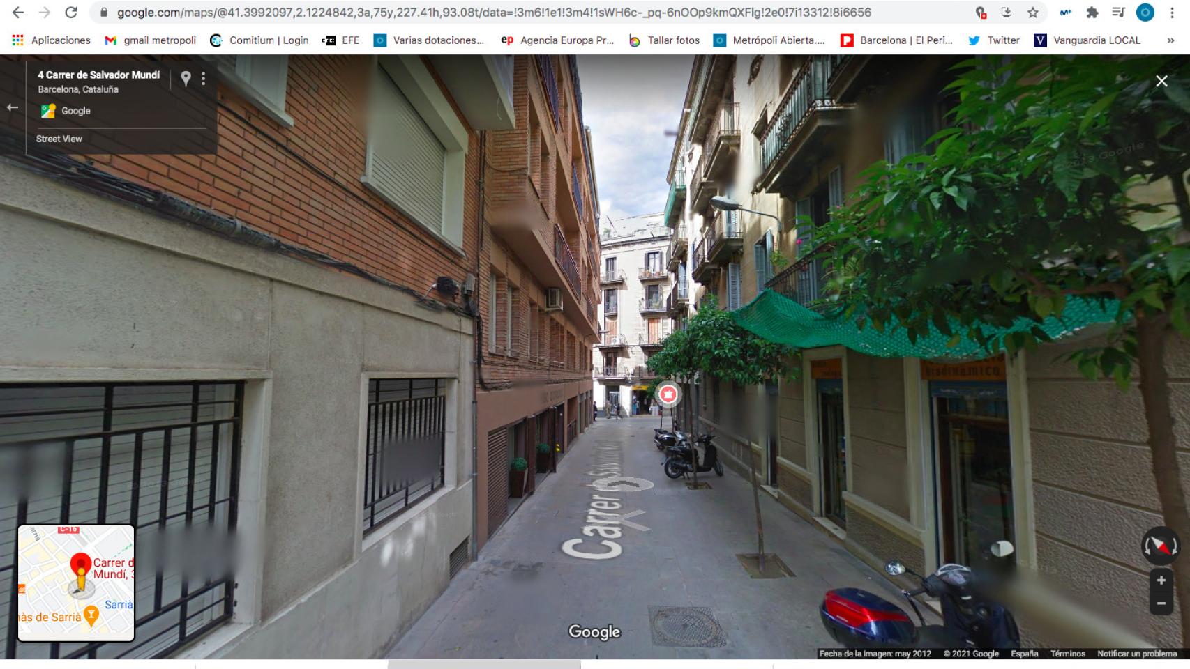 La calle Salvador Mundi donde ha tenido lugar la okupación / GOOGLE MAPS