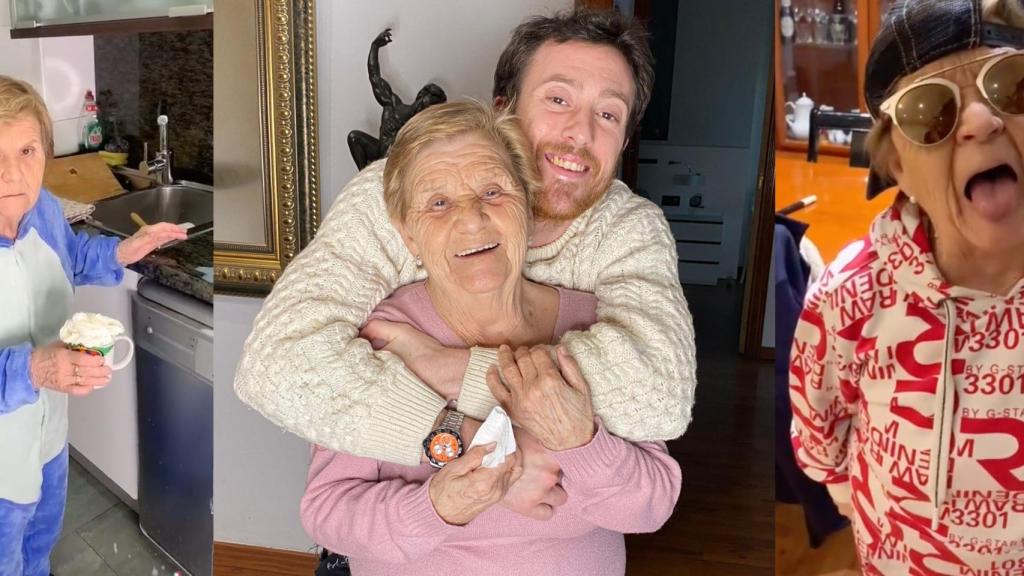 Rosa, la 'yaya influencer' que tiene seis millones de seguidores en TikTok, junto a su nieto Christian / M.A.
