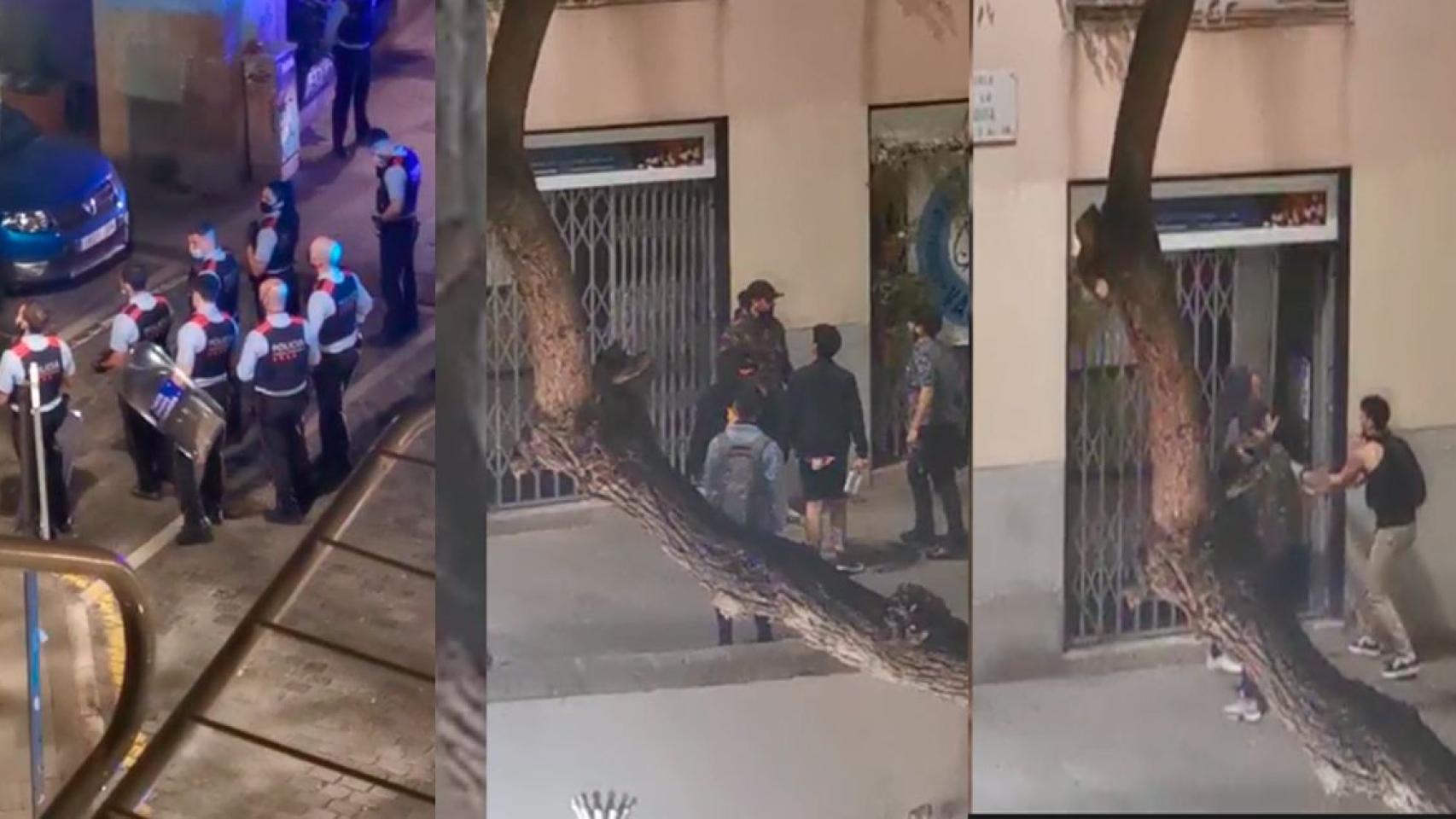 Imágenes de la batalla campal ocurrida en el Born la madrugada del pasado sábado a domingo / MA