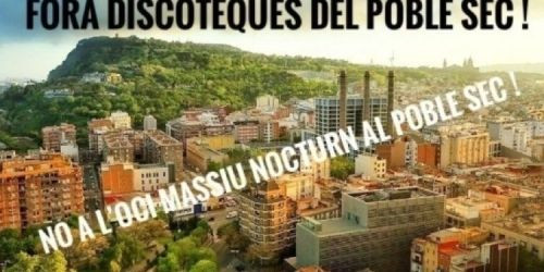 Cartel contra las discotescas en el Poble-sec