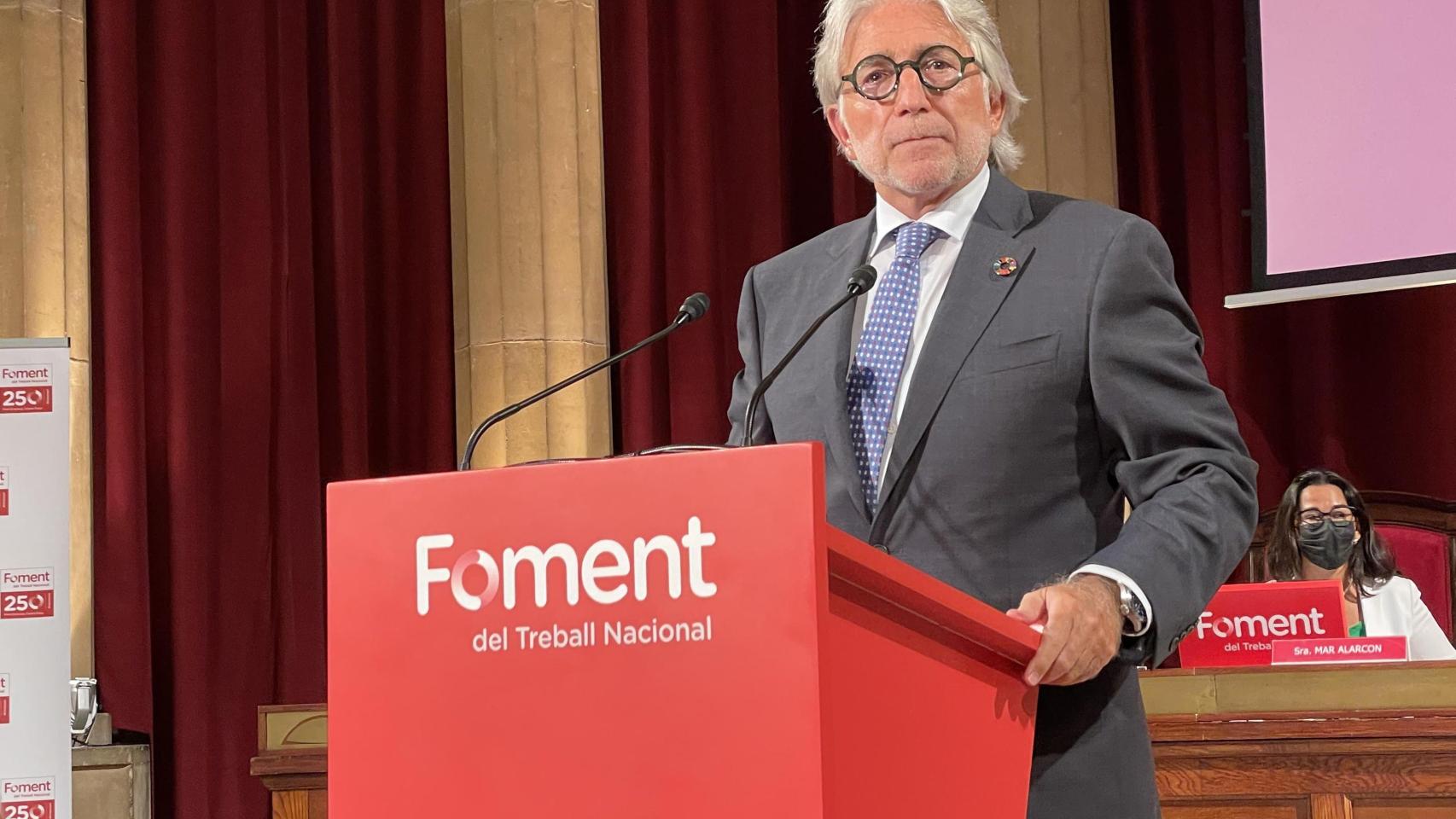 Josep Sánchez Llibre, este jueves en la sede de Foment del Treball / METRÓPOLI