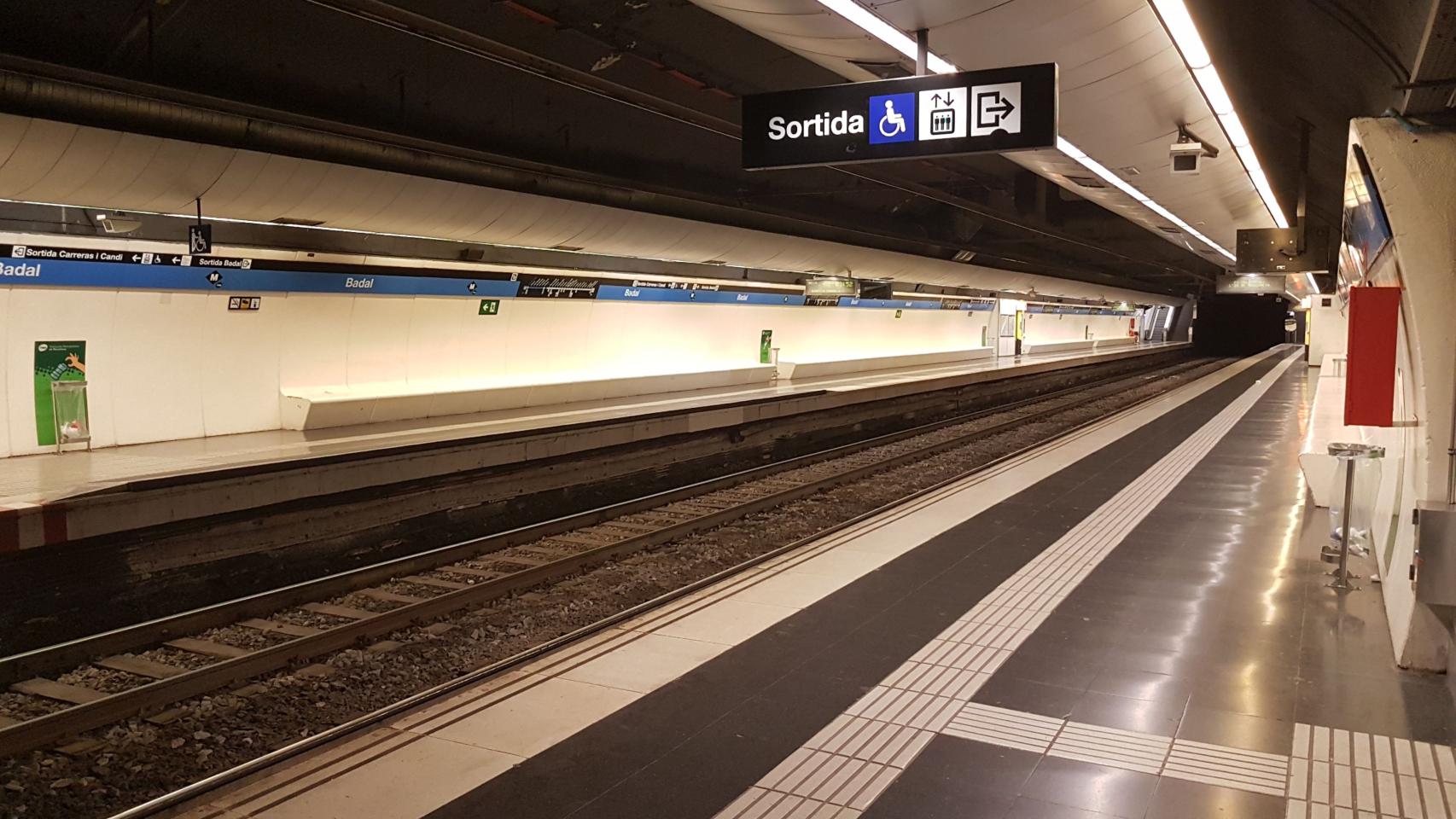 Estación de metro de Badal de la línea L5 en una imagen de archivo