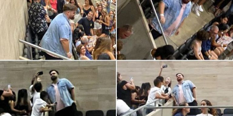 Ibai Llanos fotografiándose con fans en el concierto de Rosalía en Barcelona / TWITTER