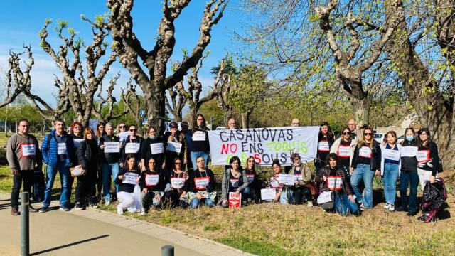 Imagen de una protesta de trabajadores del IAS de Girona