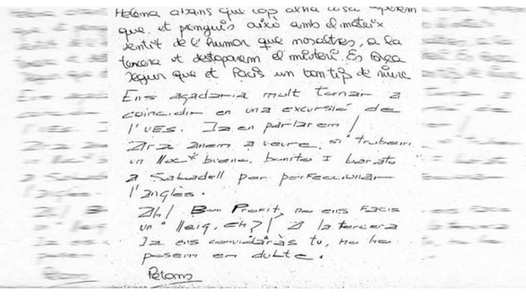 Uno de los anónimos que recibió Helena Jubany antes de ser asesinada