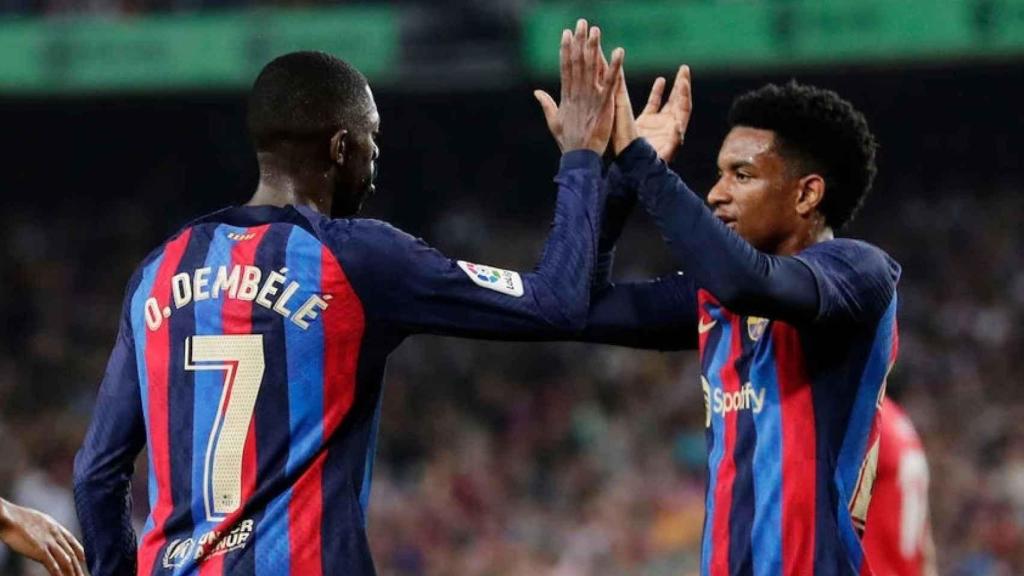 Dembelé y Balde, dos protagonistas en los esquemas de Xavi para el Barça