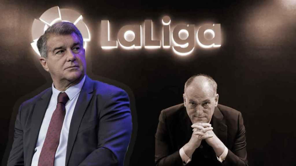 Joan Laporta y Javier Tebas en un fotomontaje