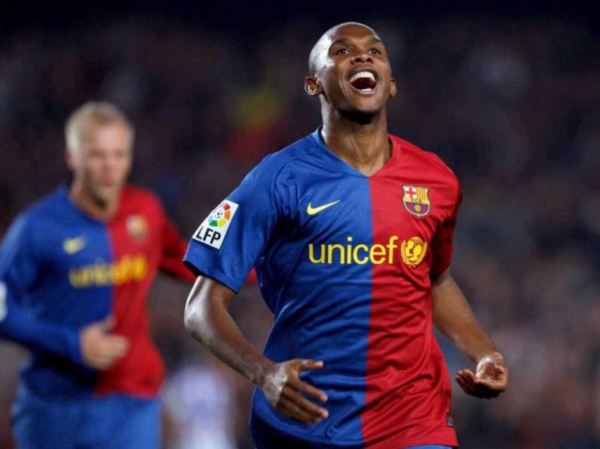 Eto'o celebrant un gol amb el Barça / EFE