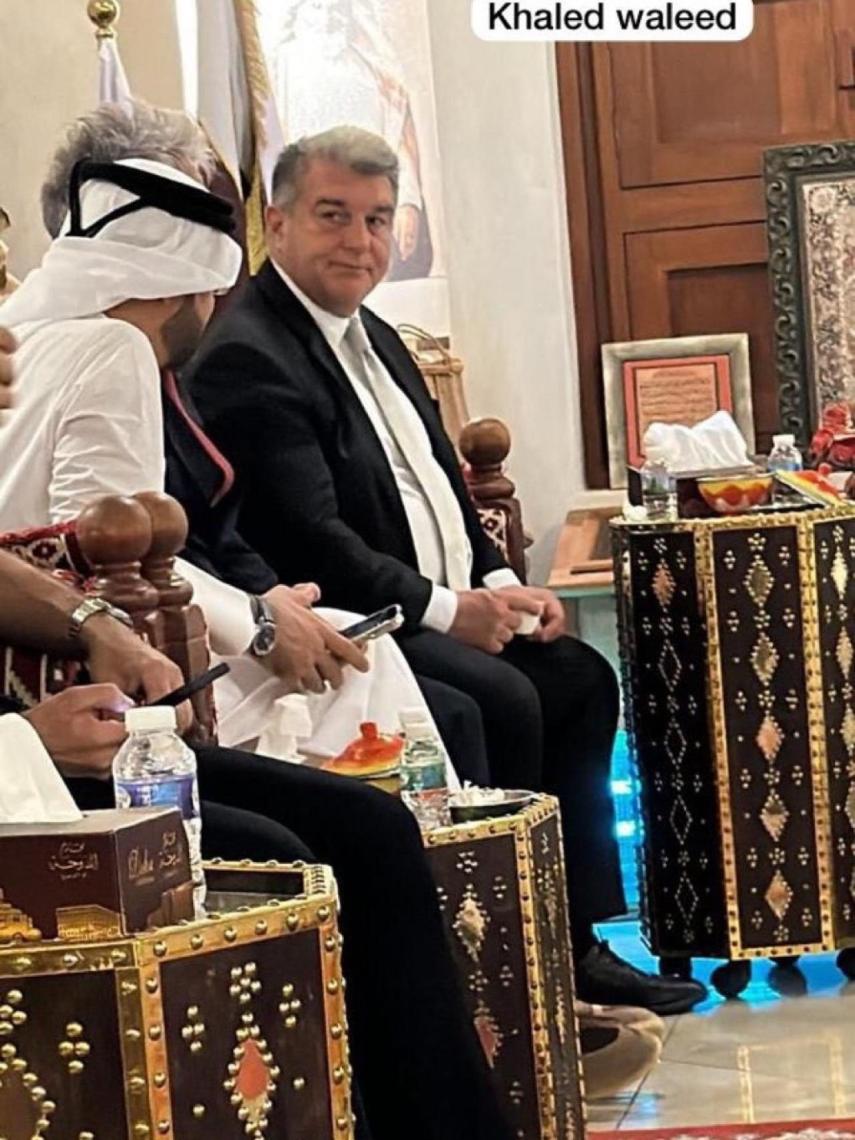 Joan Laporta, durante su visita a Qatar