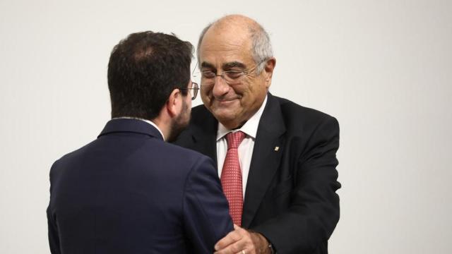 El consejero de Universidades, Quim Nadal, con el presidente Pere Aragonès