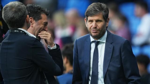 Mateu Alemany, sonriente justo antes de un partido del FC Barcelona