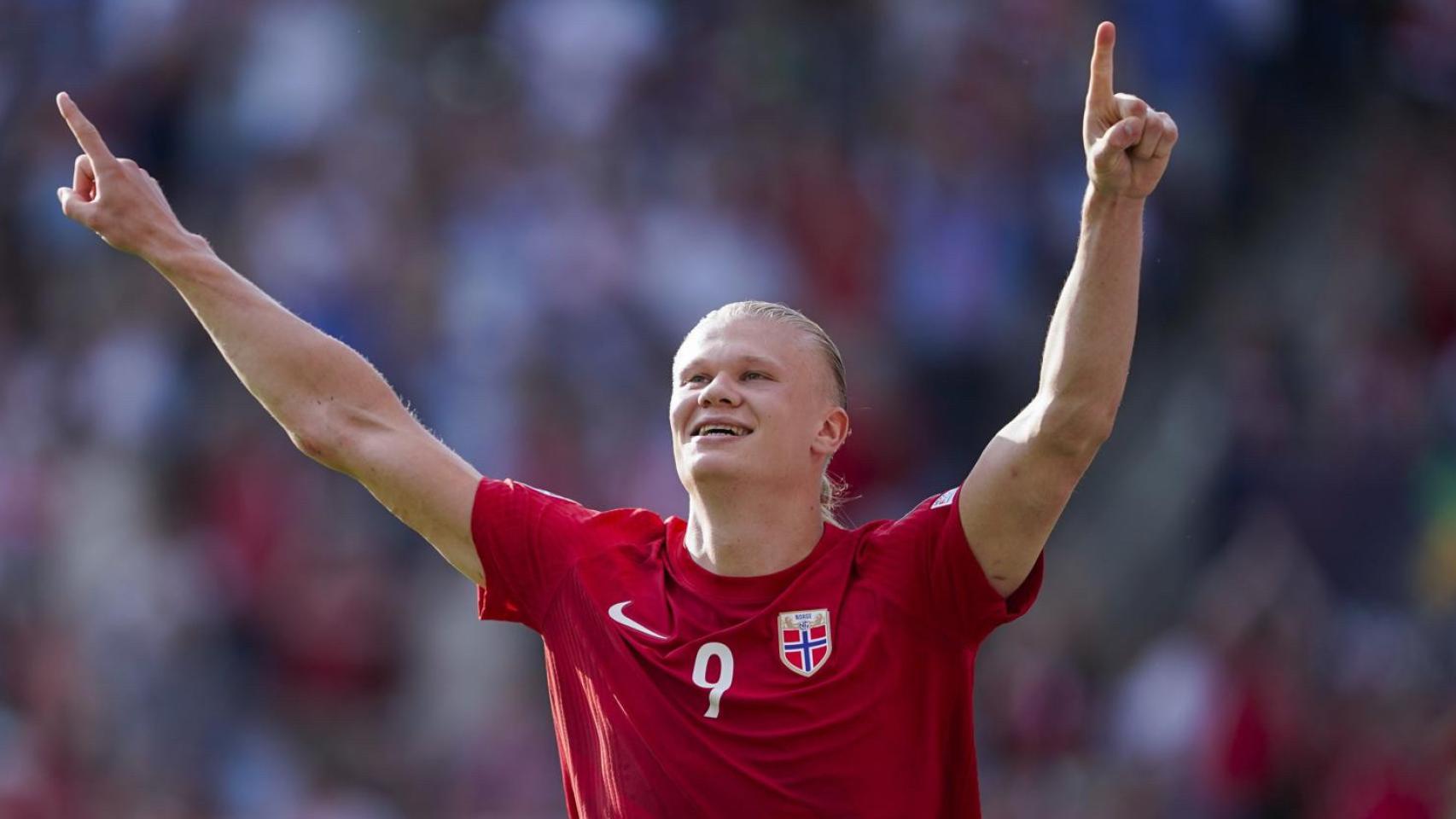 Erling Haaland, celebrando un gol con la selección de Noruega / EFE
