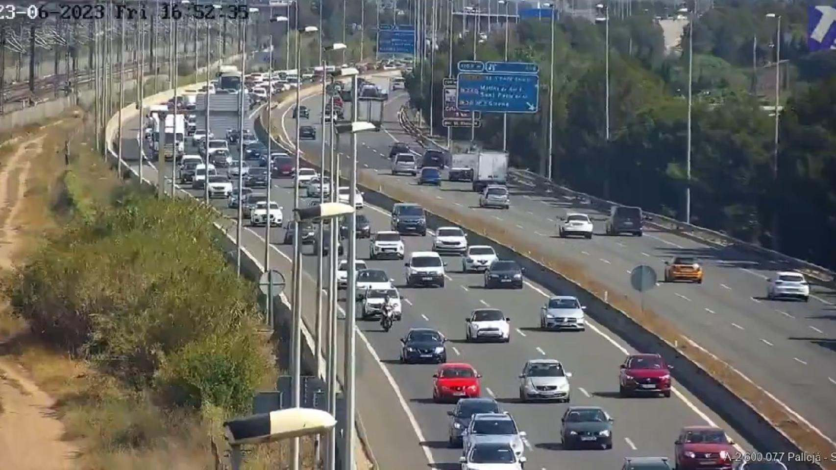 Autopista A2 durante la operación salida del viernes