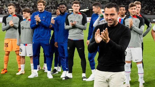 Xavi Hernández, durante el amistoso del Barça contra el Vissel Kobe / FCB