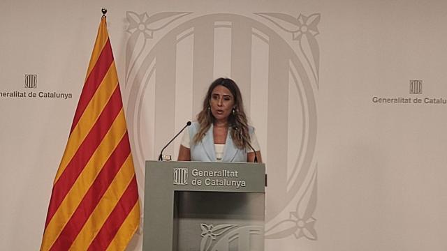 La portavoz del Govern, Patricia Plaja, en la rueda de prensa posterior al Consell Executiu
