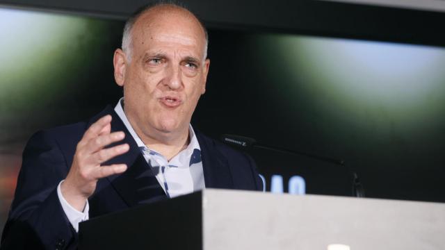 Javier Tebas Medrano, durante la inauguración Legends. The Home of Football este lunes, en Madrid