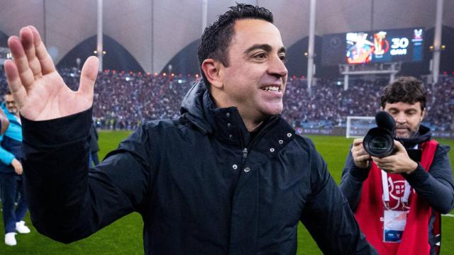 Xavi Hernández, feliz, después de ganar la Supercopa de España / FCB