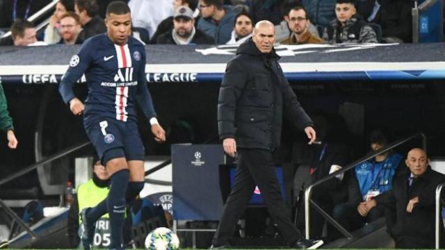 Mbappé en un partido con el PSG en el Santiago Bernabéu