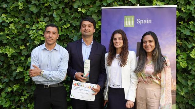 Mohamed El Madani (Alqant y del jurado de Proptech Innovation Challenge del ULI), Praneet Talukdar (Anticipa y Aliseda), Bárbara Recio Pelayo (ULI Spain), Alejandra Jurado (ULI Young Leaders) / EP