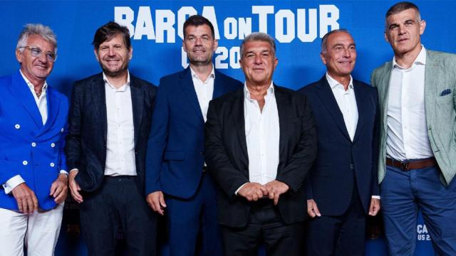 La cúpula deportiva de Laporta se fotografía en el 'Barça On Tour 2023' en EEUU