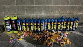 Botes de óxido nitroso incautados por la Guardia Urbana de Barcelona