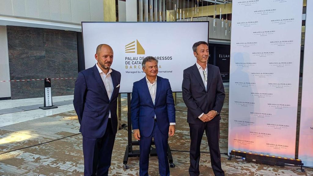 De izquierda a derecha: Alberto Lalinde, director general de operaciones en Levante, Cataluña y Baleares de Meliá; Ramón Vidal, director general de Miranda de Pedralbes, y Manuel Juste, directivo de Tyrus Capital
