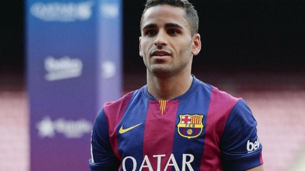 Douglas Pereira, en su presentación como jugador del Barça