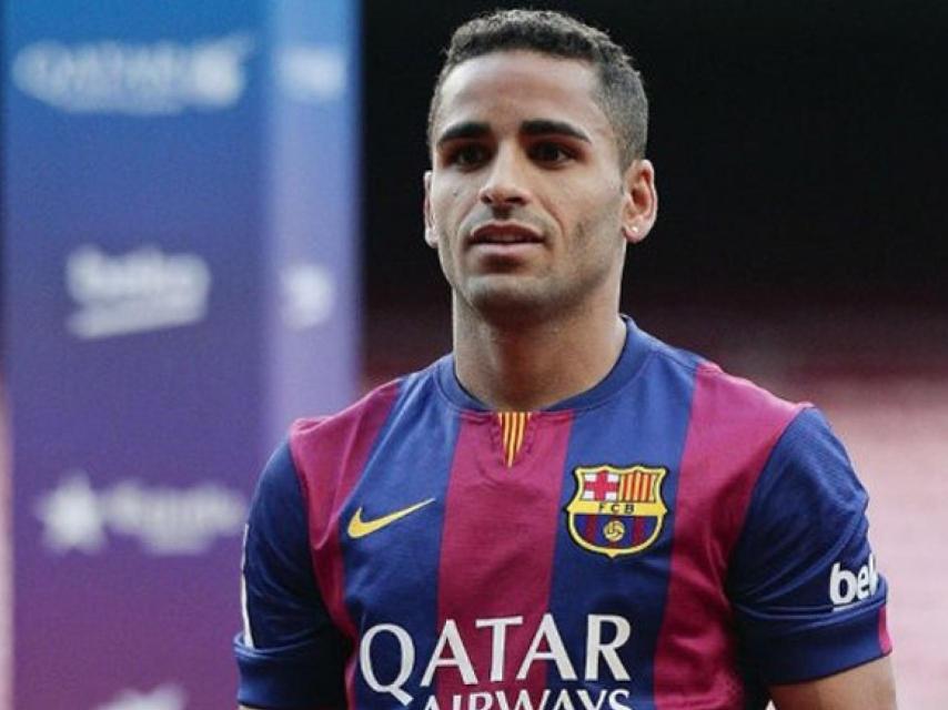 Douglas Pereira, en su presentación como jugador del Barça