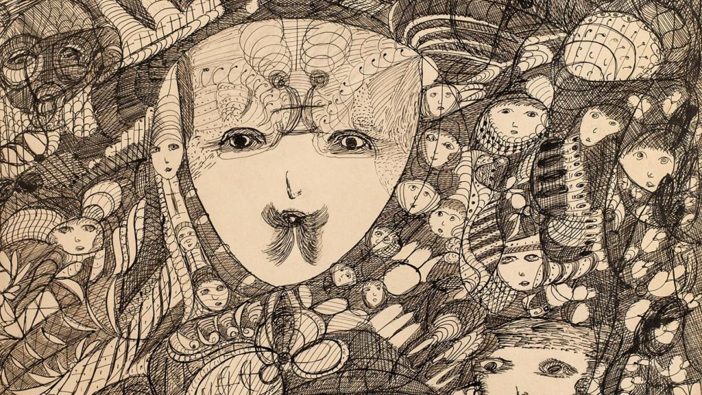 Sin título. London Borough of Newham. Una de las obras de Madge Gill presente en la exposición