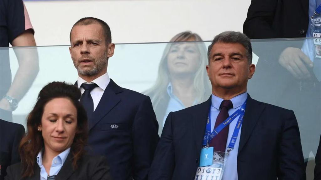 Aleksander Ceferin y Joan Laporta, juntos en una imagen de archivo