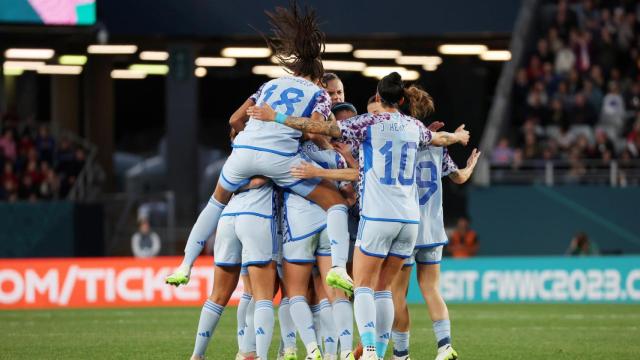 Las jugadoras de España, celebrando la victoria contra Suiza en el Mundial / EFE