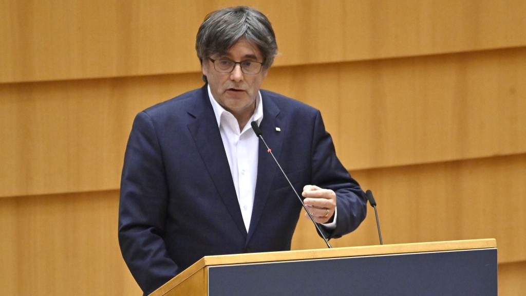 El expresidente catalán Carles Puigdemont en el Parlamento Europeo