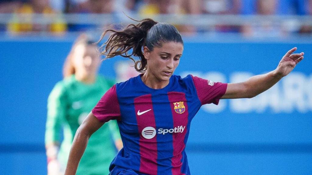 Jana Fernández en una acción del partido ante el Montpellier