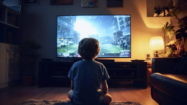 Niño mirando la tele