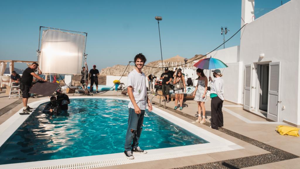 Álvaro Mel en el rodaje de 'Un cuento perfecto'