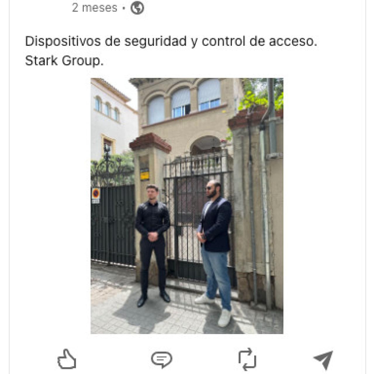 Perfil de la empresa Ricstark 23, en el que se ofrecen servicios de seguridad