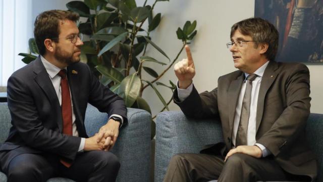 Pere Aragonès y Carles Puigdemont, reunidos en Bruselas