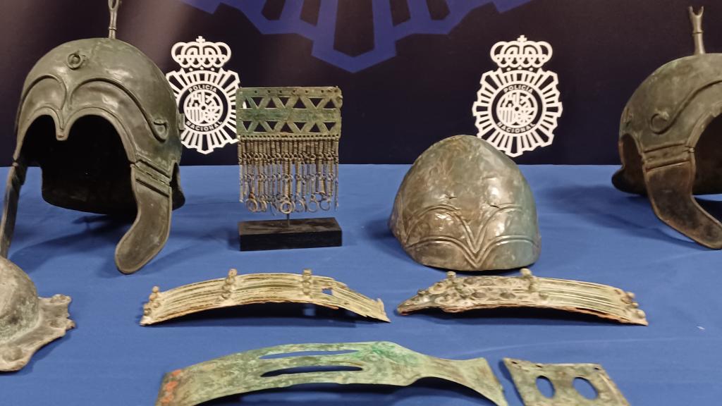 Cascos recuperados en el Museo de la Fundación Privada Catalana para la Arqueología Ibérica