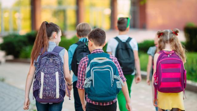 Niños yendo al cole