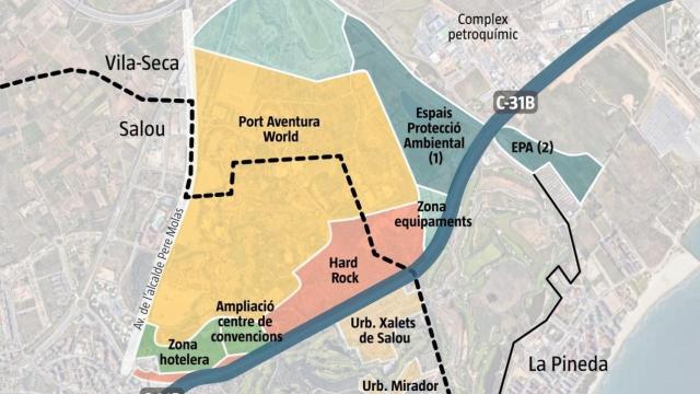 Plano de la zona donde se contempla el proyecto Hard Rock